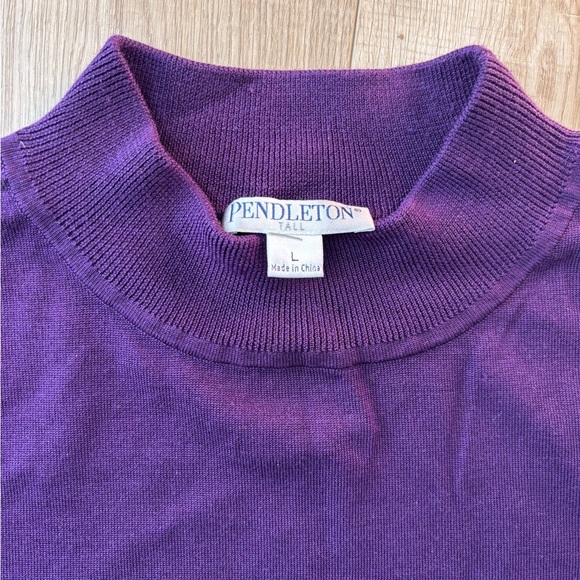 Purple Mockneck Sweater, Vintage Pendleton Silk Blend Mock Neck Sweater - Picture 11 of 11